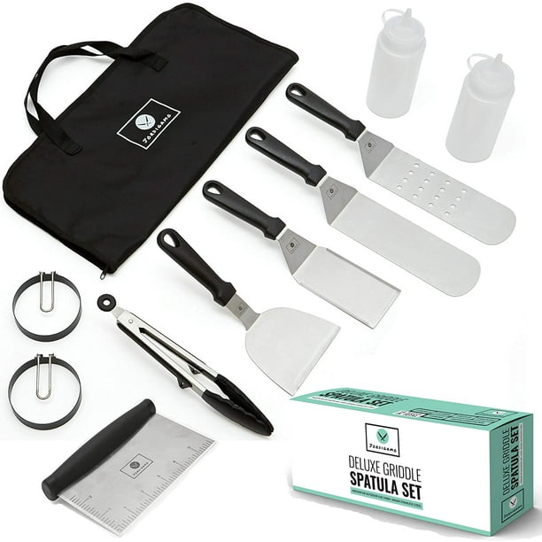 FiveJoy Griddle Accessories Kit Cleaning Kit and Carrying Bag for Outdoor Camping Egg Rings Flat top Grill Set for Blackstone and Camp Chef BBQ Spatula Tools with Metal Spatula 17 PCS Scraper FiveJoy Griddle Accessories Kit Cleaning Kit and Carrying Bag for Outdoor Camping Egg Rings Flat top Grill Set for Blackstone and Camp Chef BBQ Spatula Tools with Metal Spatula 17 PCS Scraper